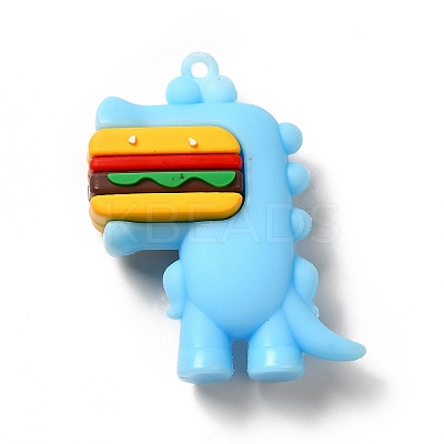 Dinosaur with Hamburger Shape PVC Pendants KY-E012-03D-1
