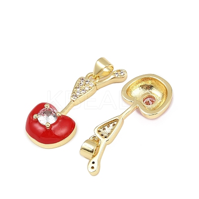 Brass Micro Pave Cubic Zirconia Pendants KK-C095-06G-1