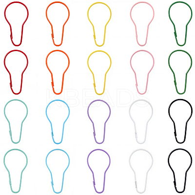 20Pcs 10 Colors Iron Bulb Shaped Plastic Push Gate Snap Keychain Clasp Findings IFIN-SC0001-94-1