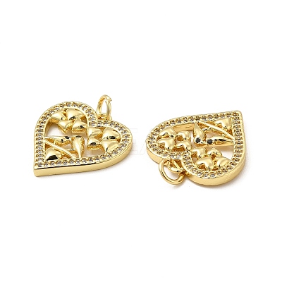 Brass Micro Pave Cubic Zirconia Pendants KK-E068-VB125-1