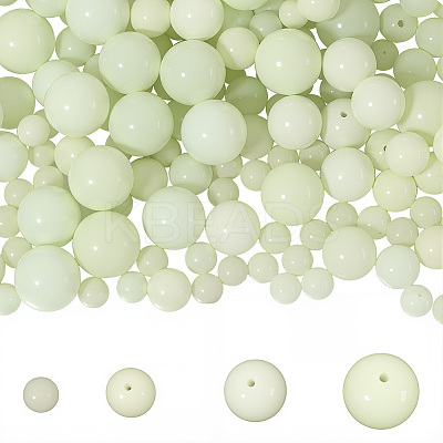 100Pcs 4 Styles Luminous Round Glass Beads GGLA-SC0001-20C-1