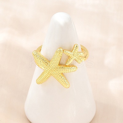 Ocean Brass Cuff Open Rings KK-CBA5A76-04G-02-1