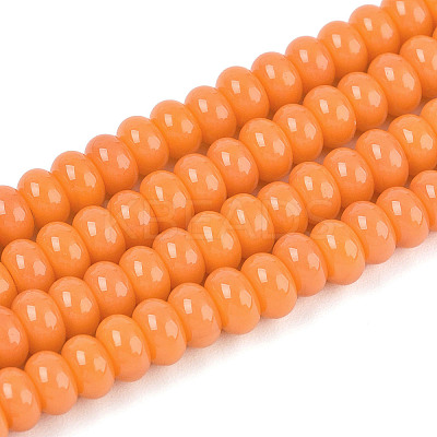 Opaque Solid Color Glass Beads Strands GLAA-ZX008-4mm-18L-1