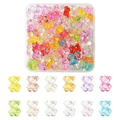 140Pcs Transparent Acrylic Beads MACR-FS0001-98-1