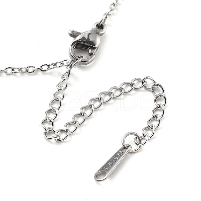 Flat Round with Number 8 Shell & Cubic Zirconia Pendant Necklaces LS-NJEW-D288-04P-1