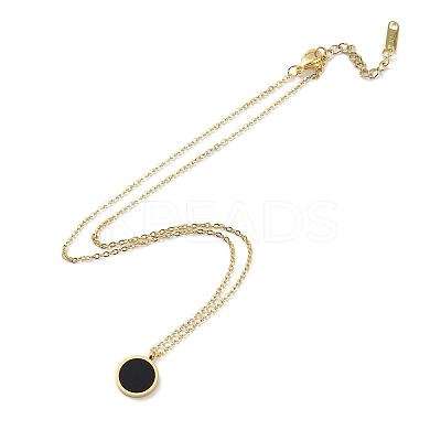 Flat Round Acrylic Pendant Necklaces NJEW-G128-03G-1