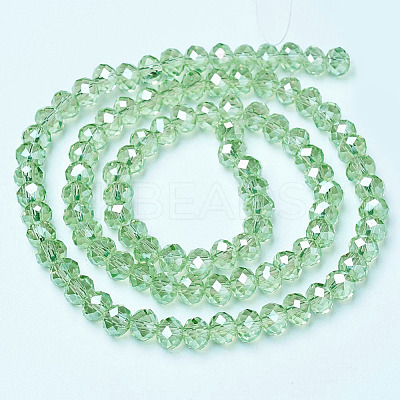 Electroplate Glass Faceted Rondelle Beads Strands EGLA-D020-6x4mm-34-1