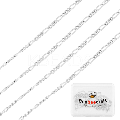 Anti-Tarnish 1M Rhodium Plated 925 Sterling Silver Figaro Chain STER-BBC0005-86-1