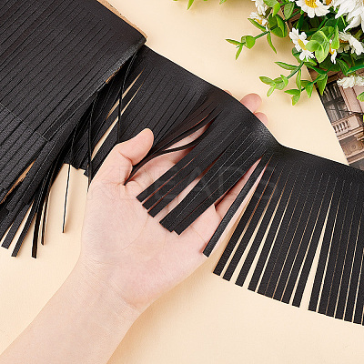 2 Meters PU Imitation Leather Tassels Trimming DIY-PH0010-44A-02-1
