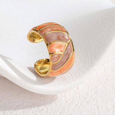 304 Stainless Steel Enamel Cuff Open Rings WG35DFF-21-1