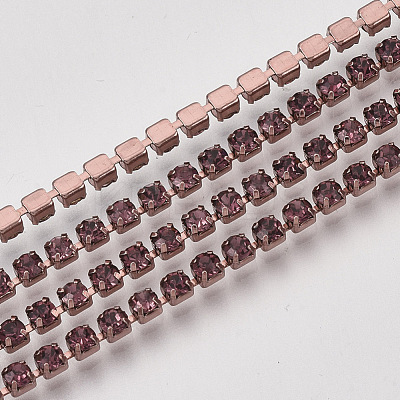 Electrophoresis Iron Rhinestone Strass Chains CHC-Q009-SS12-B08-1