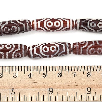 Rice Shape Tibetan Style dZi Beads Strands G-A269-A24-01-1