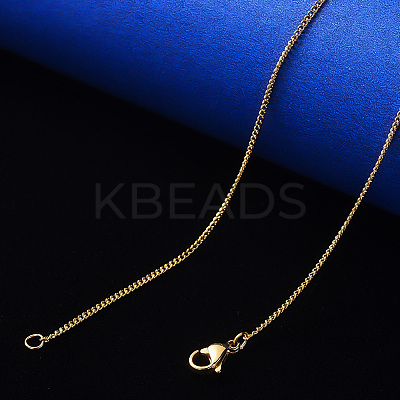 304 Stainless Steel Curb Chain Necklace NJEW-S420-001B-G-1