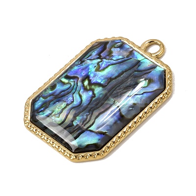 304 Stainless Steel & Natural Paua Shell Pendants SH-CBA7184-01C-G-1