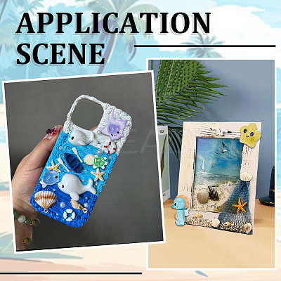 40Pcs 10 Styles Luminous Resin Sea Animals Display Decoration DJEW-SC0001-13-1