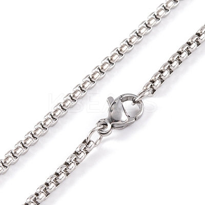 Stainless Steel Box Chain Necklaces LS-NJEW-P304-01D-1