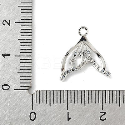 Brass Pave Light Sky Blue and Clear Cubic Zirconia Sea Animal Connector Charms KK-M326-07B-P-1