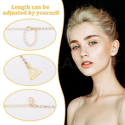 4 Pairs 2 Colors Rhinestone Chain Non-slip Bra Straps FIND-GO0002-50-1