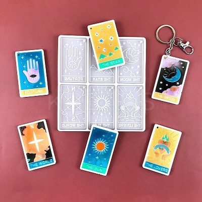 The Sun/Star/World Tarot Card DIY Pendant Silicone Molds Set DIY-A046-04-1