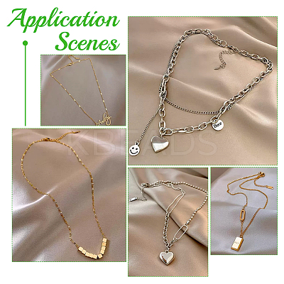 30Pcs 2 Colors 304 Stainless Steel Chain Extender FIND-UN0004-16-1