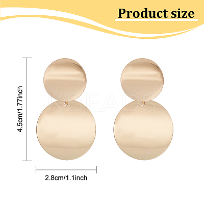 2 Pairs 2 Colors Alloy Double Flat Round Dangle Stud Earrings for Women EJEW-AN0001-84-1