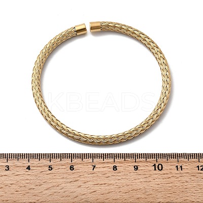 Braided 304 Stainless Steel Cuff Bangles for Women BJEW-A067-04G-1