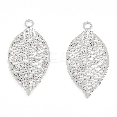 Rack Plating Brass Filigree Pendants KKC-T001-42P-1