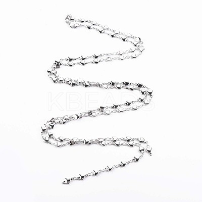 Non-Tarnish 201 Stainless Steel Heart & Oval Link Chains STAS-N092-108-1