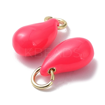 Brass Enamel Charms KK-R148-07G-02-1