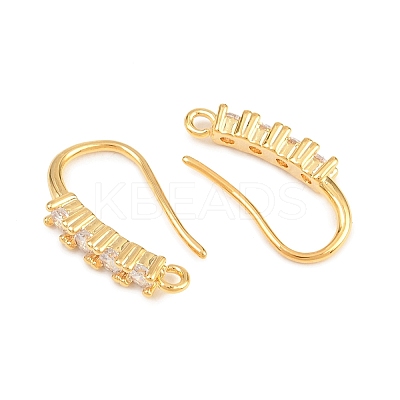 Brass Rhinestone Earring Hooks KK-C261-01C-G-1