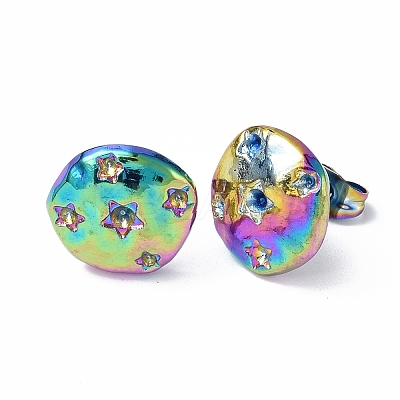 Ion Plating(IP) 304 Stainless Steel Stud Earring Findings STAS-F286-18MC-1