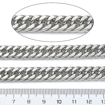 Tarnish Resistant 304 Stainless Steel Cuban Link Chains CHS-E030-04A-P-1