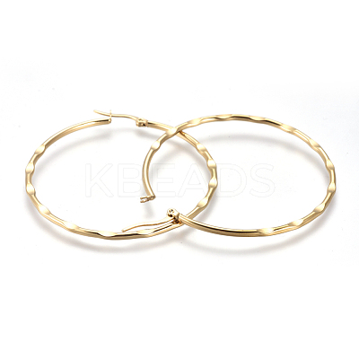 201 Stainless Steel Big Hoop Earrings EJEW-A054-08A-G-1