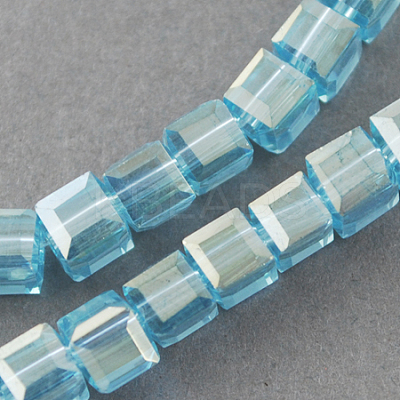 Electroplate Glass Beads Strands EGLA-R030-6x6mm-27-1