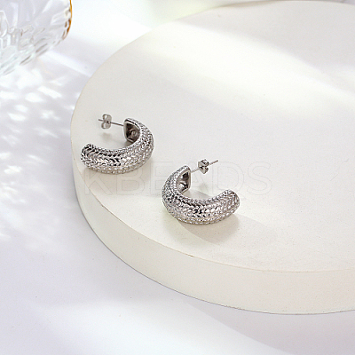 304 Stainless Steel Arch Stud Earrings AP9036-2-1
