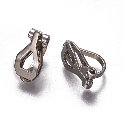 Brass Clip-on Earring Findings KK-F785-01P-1