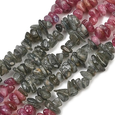 Natural Multicolor Tourmaline Chip Bead Strands G-M298-15A-1