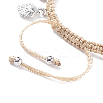 Synthetic Turquoise Braided Bead Anklet AJEW-AN00483-1