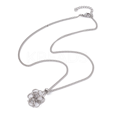Tarnish Resistant 304 Stainless Steel Macrame Pouch Empty Stone Holder for Pendant Necklaces Making NJEW-JN04416-1