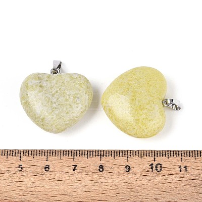 Natural Yellow Mustard Jasper Pendants G-N349-05E-P-1
