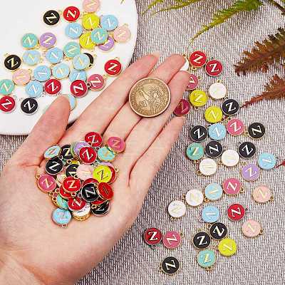 120Pcs 12 Colors Golden Plated Alloy Charms ENAM-SZ0001-64Z-1
