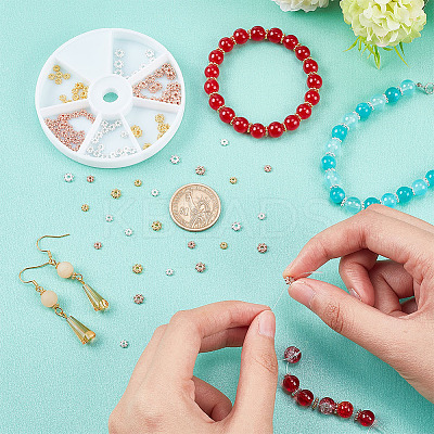 180Pcs 6 Style Zinc Alloy Spacer Beads FIND-PH0007-18-1