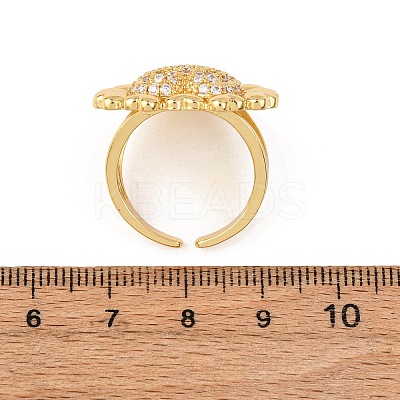 Adjustable Brass Micro Pave Cubic Zirconia Cuff Rings for Women RJEW-B139-08G-02-1