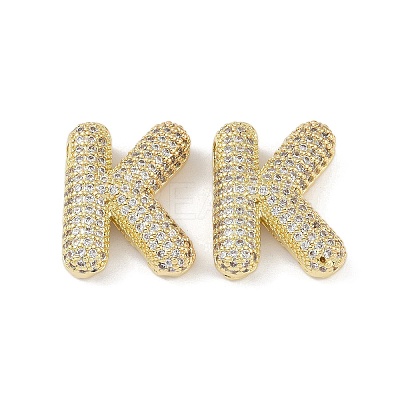 Brass Micro Pave Clear Cubic Zirconia Pendants KK-Z041-01G-K-1