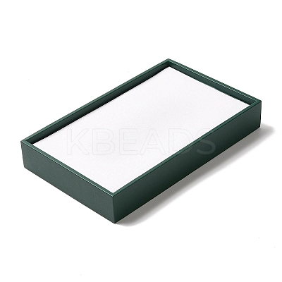 Rectangle PU Leather Jewelry Trays with Gray Velvet Inside VBOX-C003-02-1