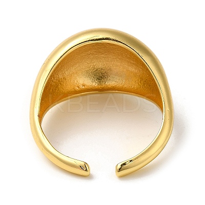 Rack Plating Brass Plain Dome Open Cuff Rings RJEW-M162-21G-1