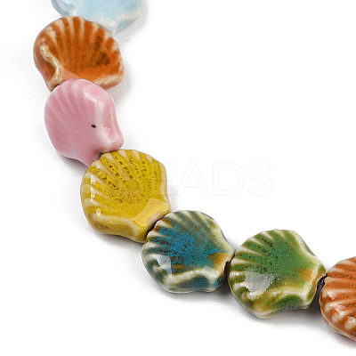 Glazed Porcelain Beads Strands X-PORC-Q002-01A-11-1