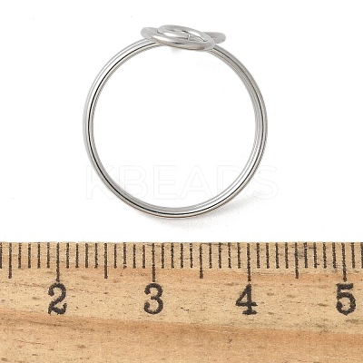 304 Stainless Steel Round Wrap Open Cuff Rings for Women Men LS-RJEW-Z071-02B-P-1