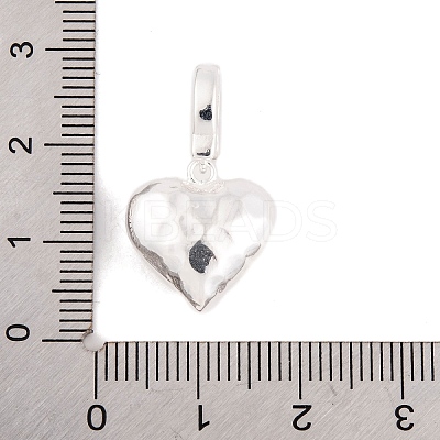 925 Sterling Silver Love Heart Pendants STER-P058-01B-S-1