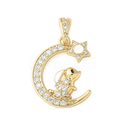 Brass Micro Pave Cubic Zirconia Pendants KK-D357-09B-G-1